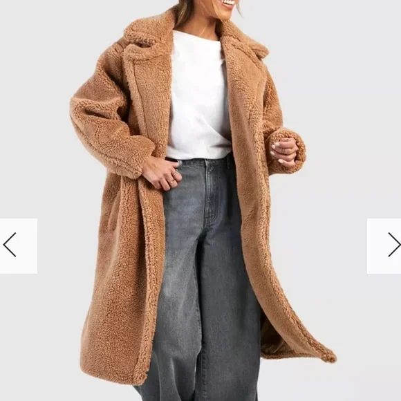 BooHoo Oversized Teddy Faux Fur Jacket - Picture 2 of 6